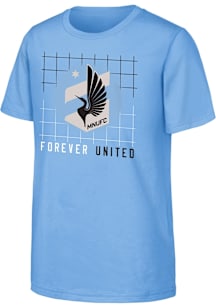 Minnesota United FC Youth Light Blue In The Net Short Sleeve T-Shirt