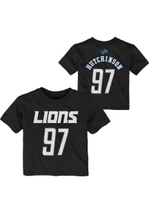 Aidan Hutchinson Detroit Lions Infant Name and Number Short Sleeve T-Shirt Black