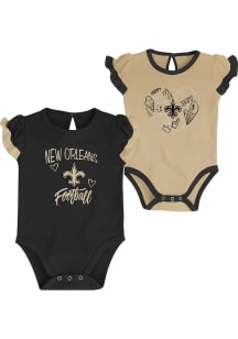 New Orleans Saints Baby Black Too Much Love Set One Piece