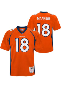 Peyton Manning Denver Broncos Youth Orange Mitchell and Ness Legacy Retired Player Football Jers..