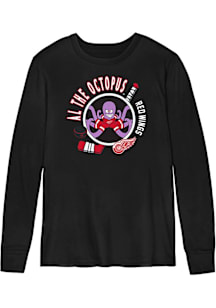 Al The Octopus  Outer Stuff Detroit Red Wings Toddler Black Ready To Play Long Sleeve T-Shirt
