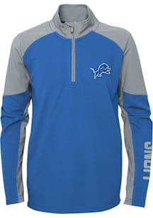 Detroit Lions Youth Blue Audible Long Sleeve Quarter Zip Shirt