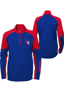 Philadelphia 76ers Boys Blue Audible Long Sleeve Qtr Zip