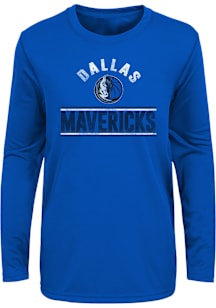Dallas Mavericks Youth Blue Double Bar Long Sleeve T-Shirt