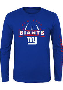 New York Giants Boys Blue Red Zone Long Sleeve T-Shirt