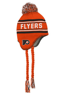 Philadelphia Flyers Orange Jacquard Tassel Pom Youth Knit Hat