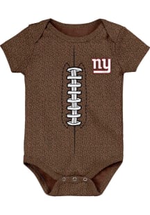 New York Giants Baby Brown Football Short Sleeve One Piece