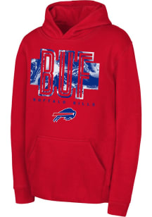 Buffalo Bills Youth Red Abbreviated Long Sleeve Hoodie