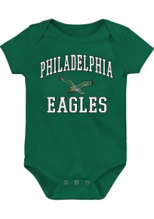 Philadelphia Eagles Baby Kelly Green Retro #1 Design Short Sleeve One Piece