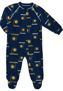 Indiana Pacers Baby Navy Blue Raglan Design Loungewear One Piece Pajamas