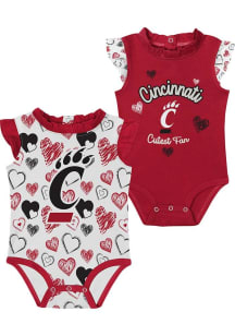 Cincinnati Bearcats Baby Red Happy Hearts Set One Piece