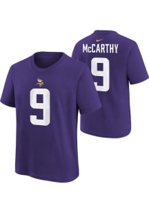 JJ McCarthy Minnesota Vikings Youth Purple Player Pride NN Player Tee