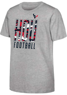 Houston Texans Youth Grey Tech Camo Short Sleeve T-Shirt