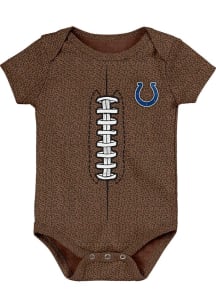 Indianapolis Colts Baby Brown Football Short Sleeve One Piece