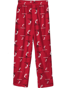 Youth Red Cincinnati Bearcats All Over Logo Printed Loungewear Sleep Pants