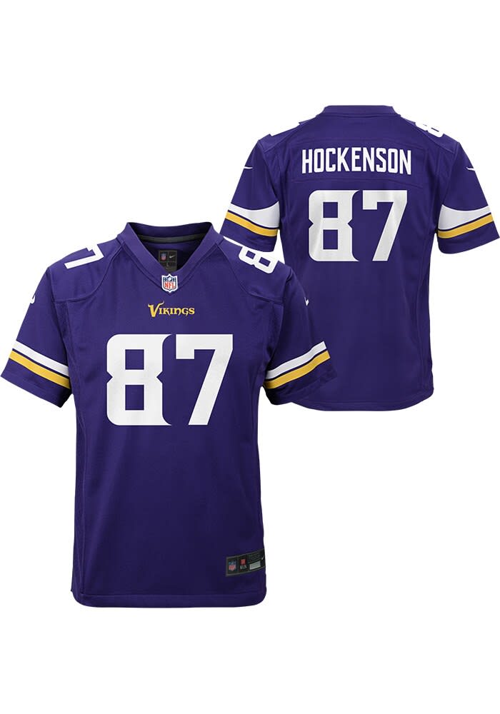 Vikings チアユニフォーム　大きめサイズ Men's Nike Quincy Roche Purple Minnesota Vikings Team Game Jersey