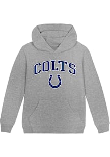 Indianapolis Colts Boys Grey Arched Logo Long Sleeve Hooded Sweatshirt