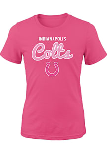 Indianapolis Colts Girls Pink Big Game Short Sleeve Tee