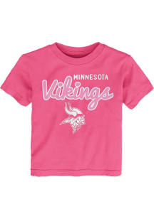 Minnesota Vikings Infant Girls Big Game Short Sleeve T-Shirt Pink