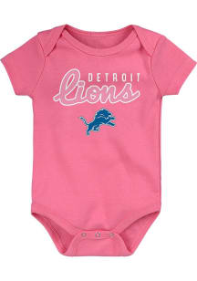Detroit Lions Baby Pink Big Game Short Sleeve One Piece