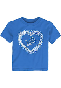 Detroit Lions Toddler Girls Blue Heart Shot Short Sleeve T-Shirt