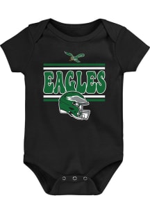 Philadelphia Eagles Baby Black Play Day Design Short Sleeve One Piece