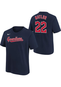 Josh Naylor Cleveland Guardians Youth Navy Blue NN Player Tee