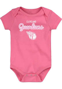 Cleveland Guardians Baby Pink Big Game Short Sleeve One Piece