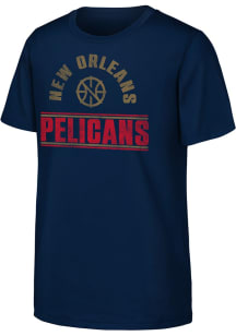 New Orleans Pelicans Youth Navy Blue Double Bar Short Sleeve T-Shirt