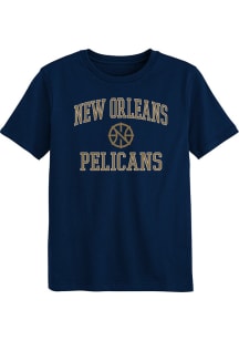 New Orleans Pelicans Boys Navy Blue #1 Design Short Sleeve T-Shirt