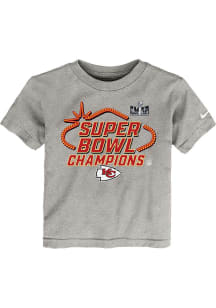 Nike Kansas City Chiefs Toddler Grey Super Bowl LVIII Champs Locker Room Trophy Short Sleeve T-S..