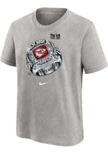 Nike Kansas City Chiefs Youth Grey Super Bowl LVIII Champs Multi Short Sleeve T-Shirt