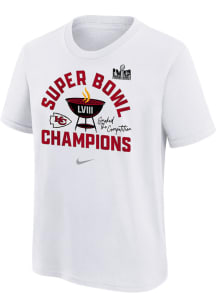 Nike Kansas City Chiefs Youth White Super Bowl LVIII Champs Local Short Sleeve T-Shirt