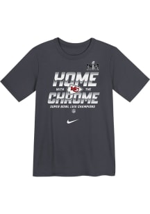 Nike Kansas City Chiefs Boys Grey Super Bowl LVIII Champs Parade Short Sleeve T-Shirt