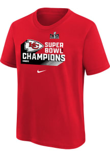 Nike Kansas City Chiefs Youth Red Super Bowl LVIII Champs Iconic Short Sleeve T-Shirt