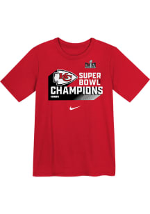 Nike Kansas City Chiefs Boys Red Super Bowl LVIII Champs Iconic Short Sleeve T-Shirt