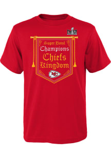 Kansas City Chiefs Youth Red Super Bowl LVIII Super Bowl Champs HT On Top Short Sleeve T-Shirt