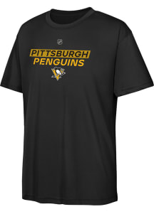 Pittsburgh Penguins Youth Black Apro Wordmark Short Sleeve T-Shirt