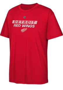 Detroit Red Wings Youth Red Apro Wordmark Short Sleeve T-Shirt