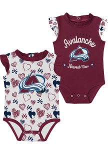 Colorado Avalanche Baby Maroon Happy Hearts Set One Piece