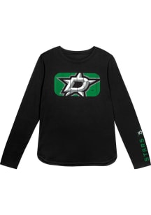 Dallas Stars Boys Black Cross Ice Long Sleeve T-Shirt