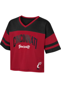 Girls Red Cincinnati Bearcats Play Maker Short Sleeve Fashion T-Shirt