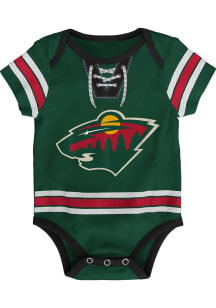 Minnesota Wild Baby Green Hockey Pro Design Short Sleeve One Piece