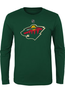 Minnesota Wild Youth Green Primary Logo Long Sleeve T-Shirt