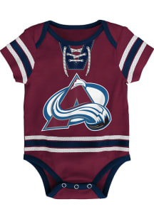 Colorado Avalanche Baby Maroon Hockey Pro Short Sleeve One Piece