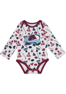 Colorado Avalanche Baby White Quick Learner Long Sleeve One Piece