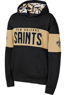 New Orleans Saints Youth Black Red Zone Long Sleeve Hoodie