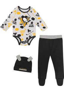 Pittsburgh Penguins Infant Black Little Champ Set Top and Bottom