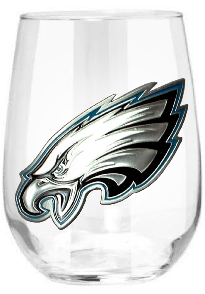 Philadelphia Eagles 15oz Emblem Stemless Wine Glass