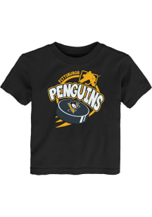 Pittsburgh Penguins Infant Slap Shot Short Sleeve T-Shirt Black
